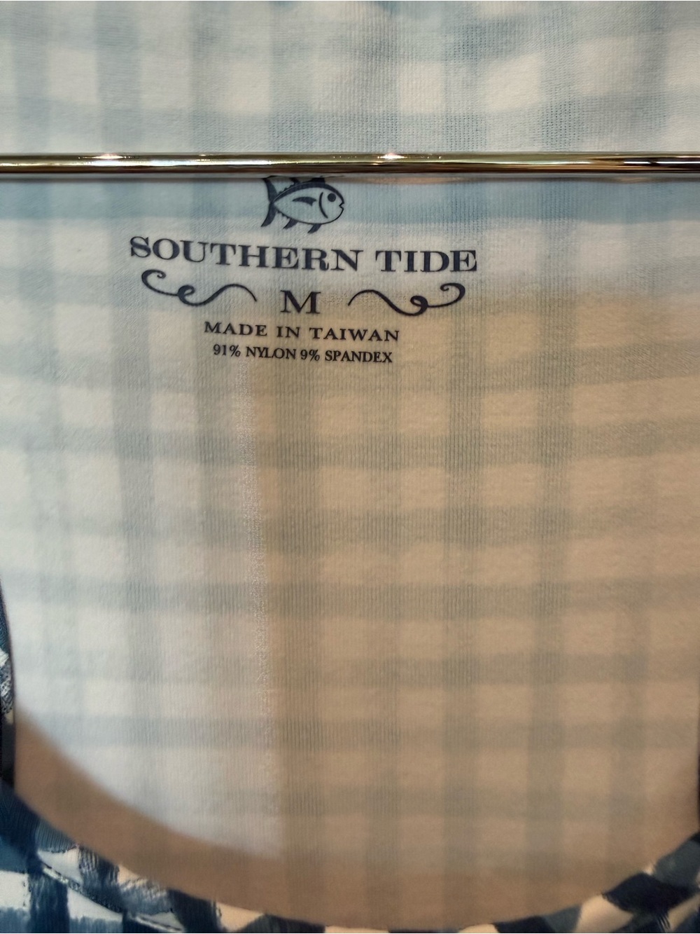 Southern Tide Navy & White Gingham Sleeveless Shift Dress - Picture 3 of 4